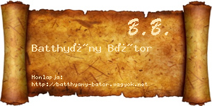 Batthyány Bátor névjegykártya